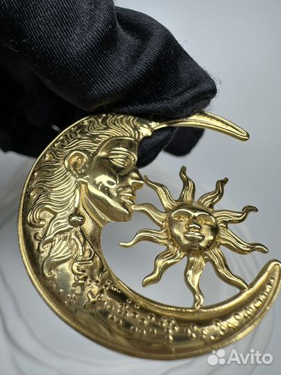 Брошь луна и солнце