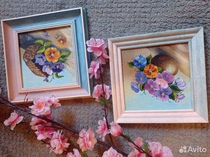 Картина маслом цветы ангелы