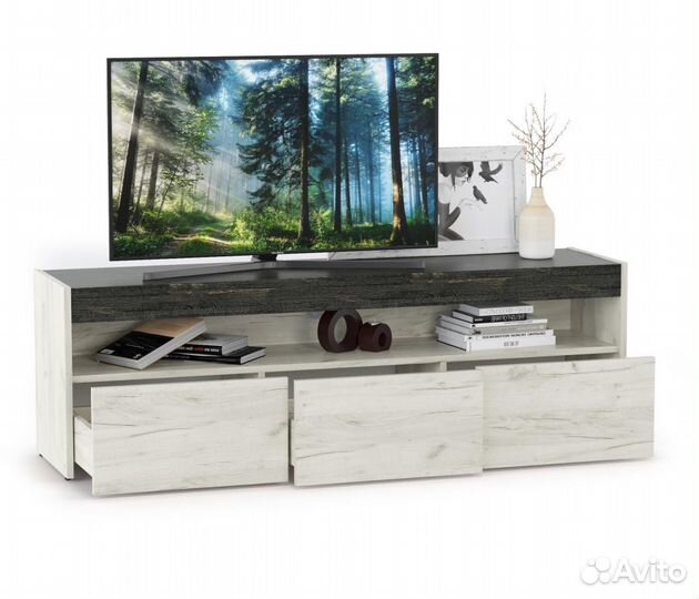 Тумба тв 140 см Моби белая