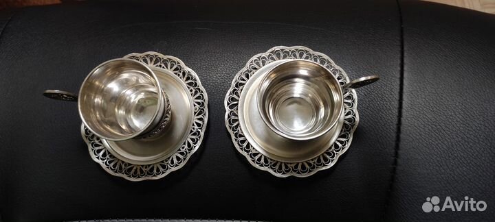 Мельхиоровая кофейная пара СССР