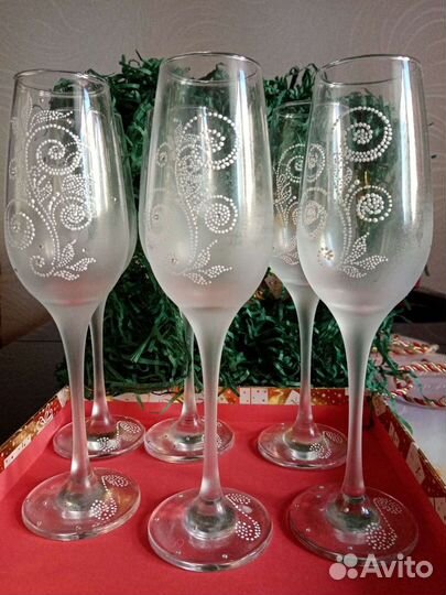 Фужеры, бокалы ручная роспись