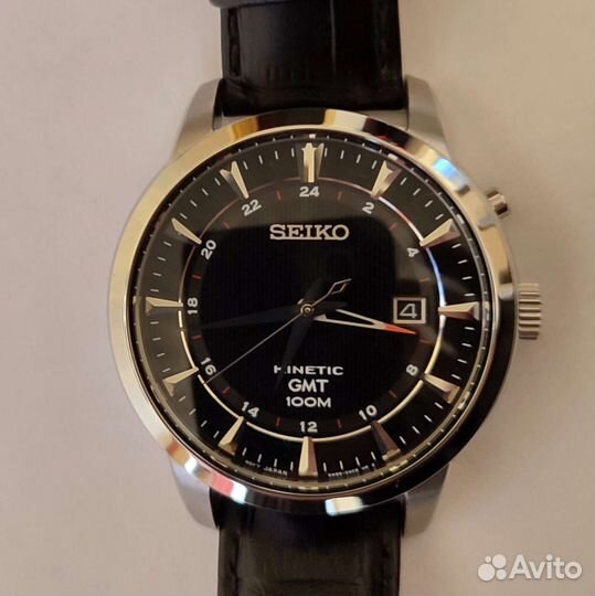 Часы Seiko kinetic GMT 5M85 оригинал