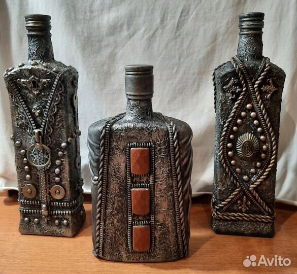 Декоративная бутылка в стиле стимпанк