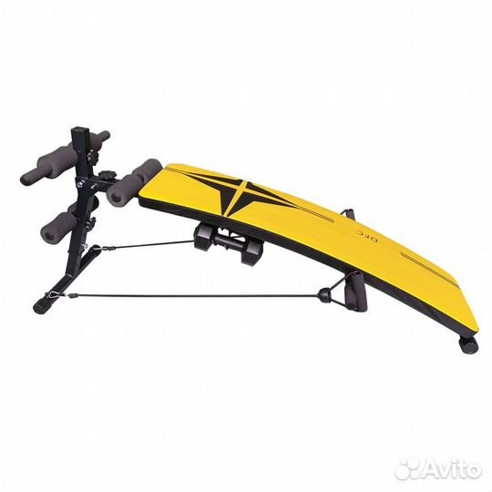 Скамья для пресса DFC D102RY с гантелями и эспанде