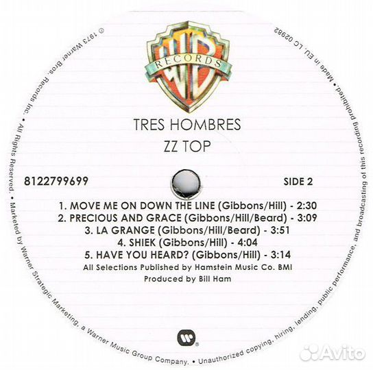 Виниловая пластинка ZZ Top tres hombres (180 Gram