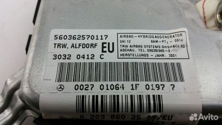 Airbag боковой передний левый Mercedes C-Class