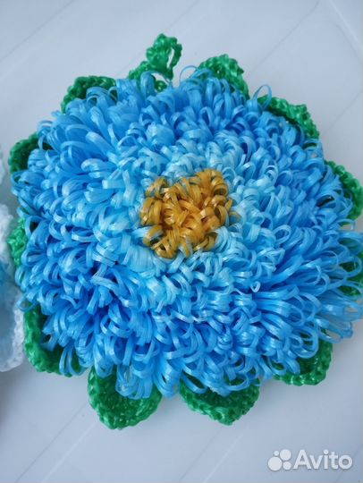 Мочалка цветок ручной работы
