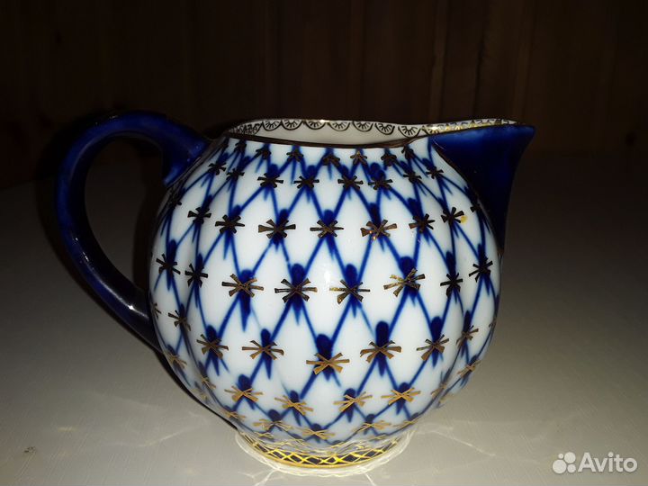 Сливочник сервиз кобальтовая сетка лфз