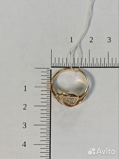 Золотое кольцо с фианитом 17,5р