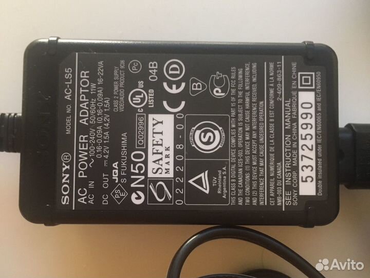 Зарядное устройство sony ac-ls5