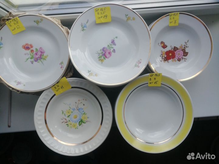 Тарелки новые СССР, разные, моного