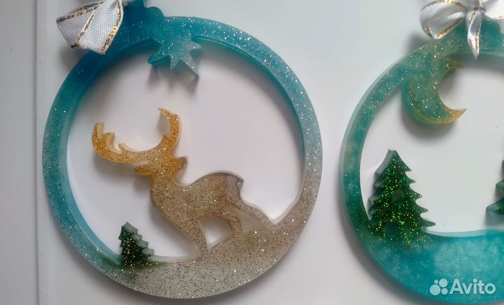 Ёлочные игрушки эпоксидная смола