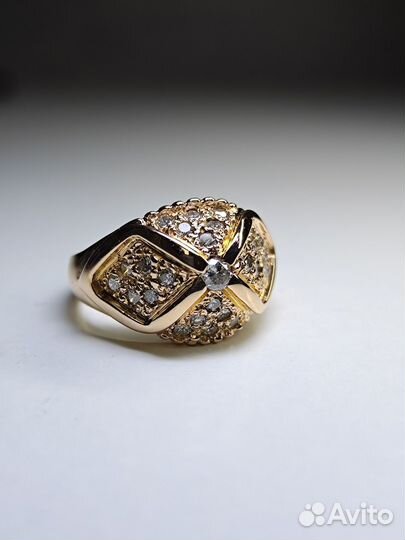 Золотое кольцо 585 пробы с бриллиантами