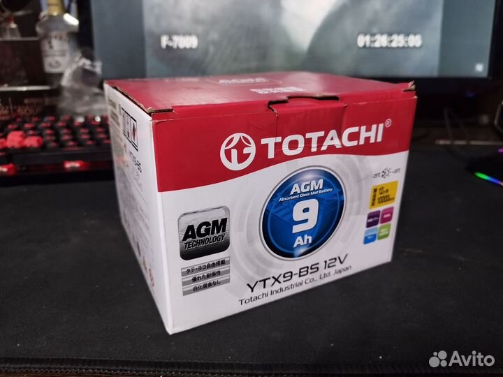 Аккумулятор totachi YTX9-BS 12v 9Ah мото