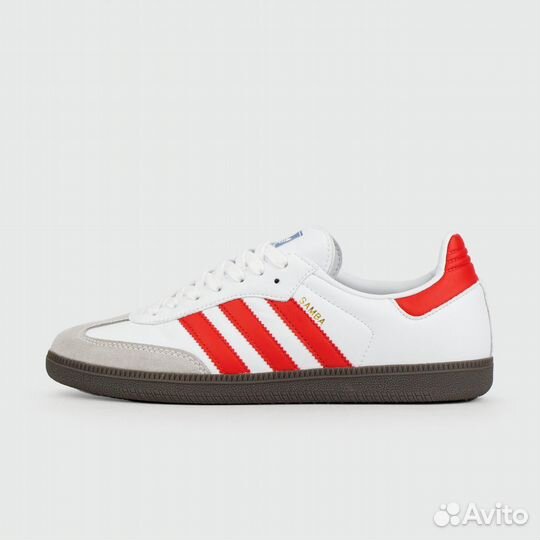 Кроссовки Adidas Samba OG White Red Str