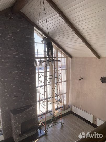 Снять повесить шторы