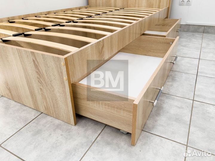 Кровать с ящиками 120х200 новая