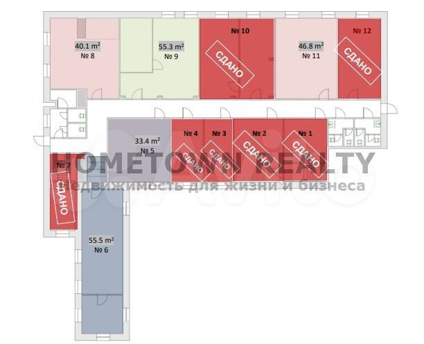 Офис на 2 этаже - 33.4 м² Все Вкл