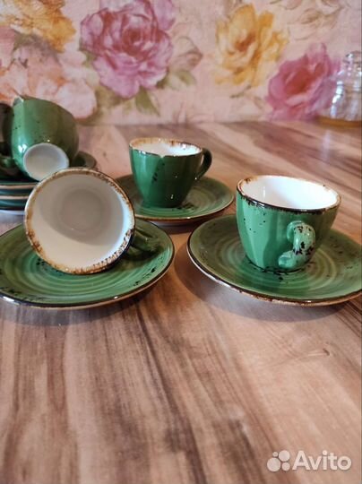 Чашка кофейная с блюдцем фарфор кофейный набор