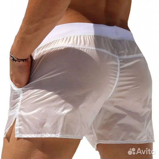 Полупрозрачные пляжные мужские шорты