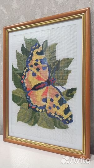 Картина вышитая крестом ручная работа 32 х 23,5 см