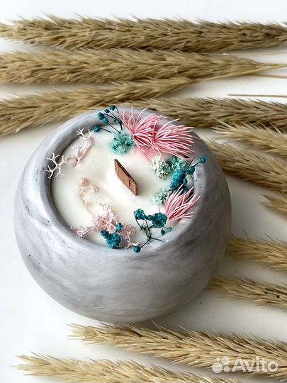 Соевая свеча в кашпо