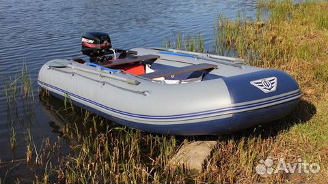 Лодка Флагман 330U; серо-синяя