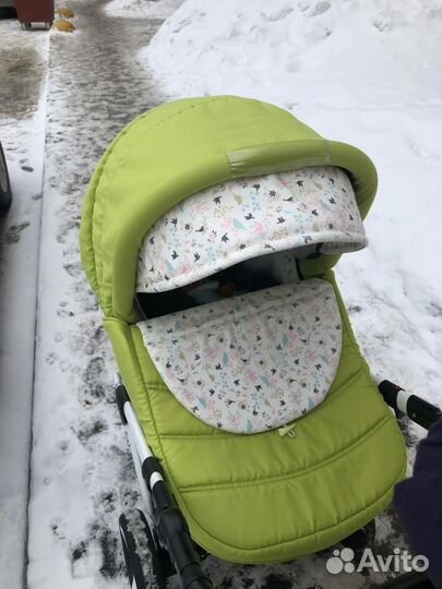 Коляска 2 в 1 Farfello (мохито с эко-кожей)