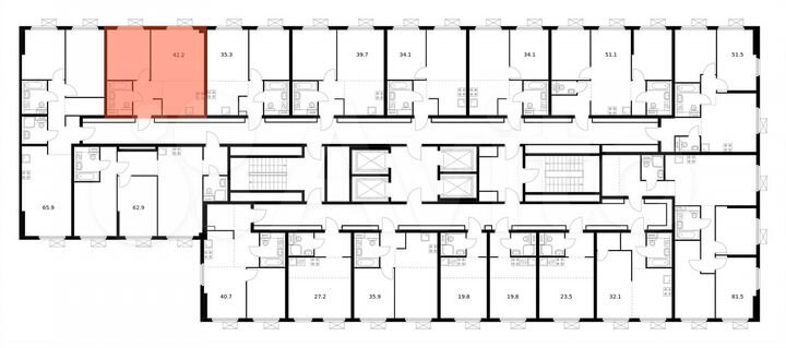 2-к. квартира, 42,2 м², 16/33 эт.