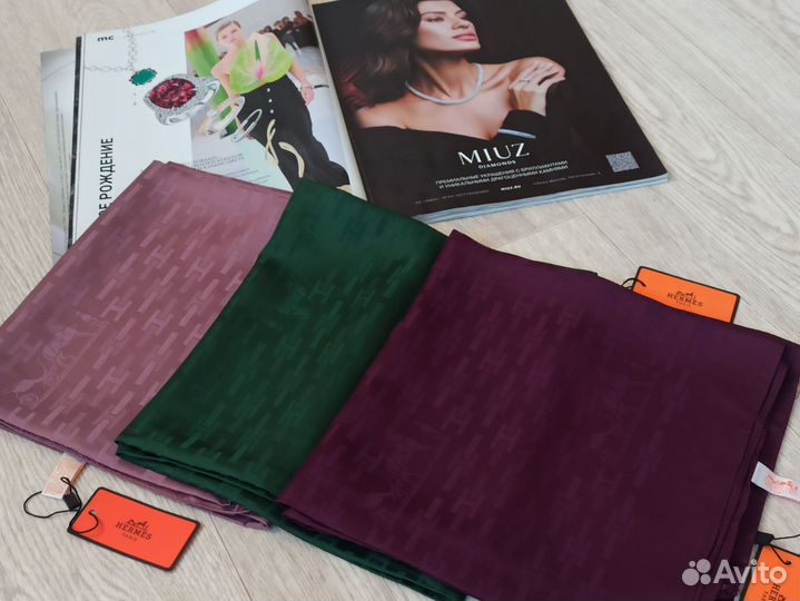 Шелковый платок Hermes Жаккард 10 цветов