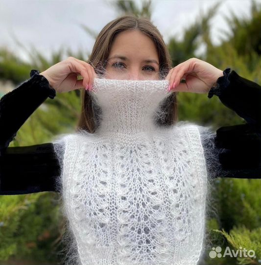 Манишка пуховая Пуховый шарф Пуховый воротник