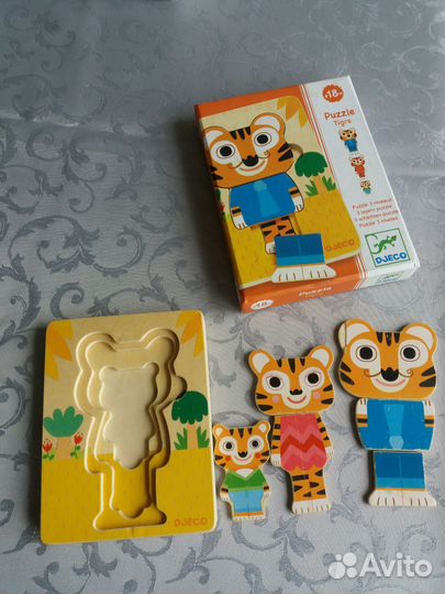 Сортер-пирамидка djeco джеко деревянная