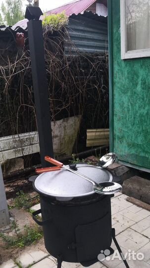 Казан чугунный и печь 8 л