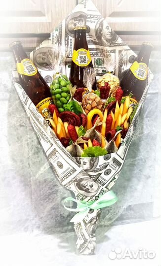 Мужские рыбные,колбасные букеты