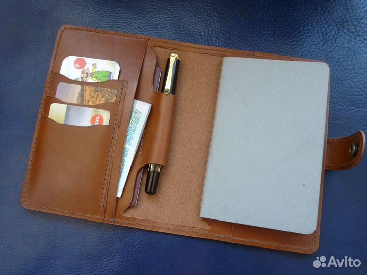 Кожаная обложка - органайзер ручная работа