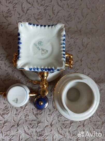 Самовар фарфоровый Гжель СССР