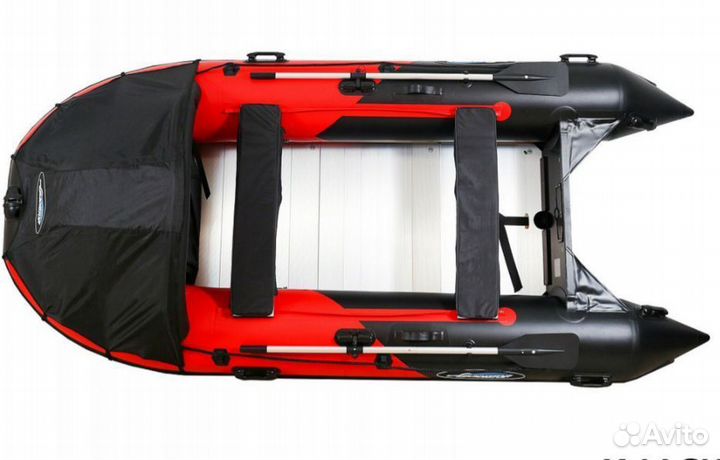 Надувная лодка gladiator D470AL черный/красный