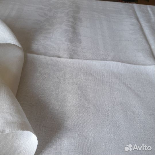 Скатерть белая лён СССР