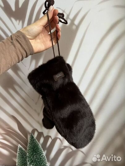 Варежки ugg шоколад норка