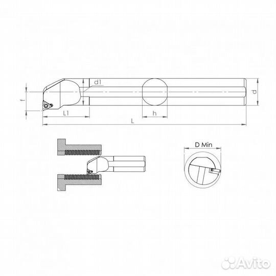 Державка резьбовая внутренняя S20x16P SIL-16