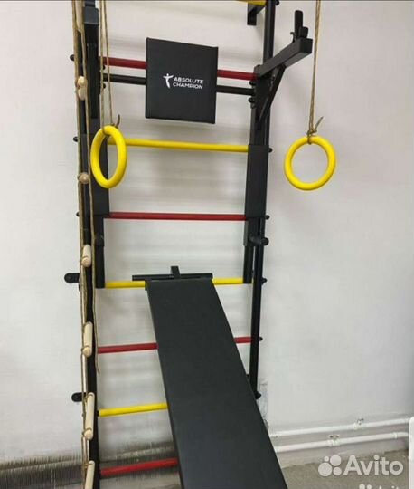 Шведская стенка, турник, кольца, скамья для штанги