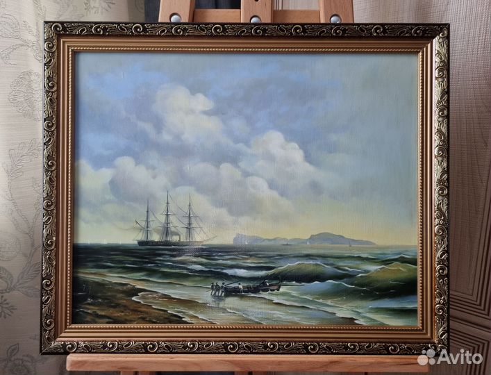 Картина маслом на холсте море