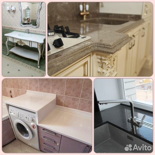 Столешница из акрилового и кварцевого камня