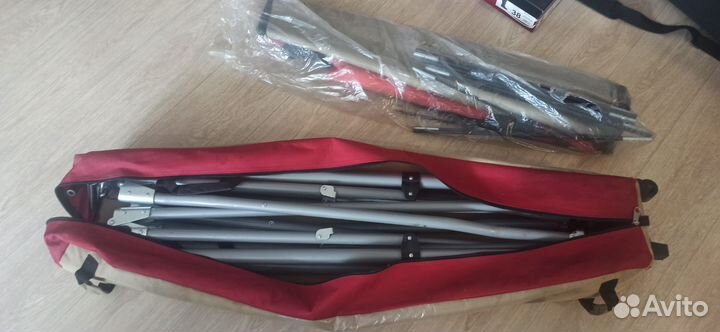 Гамак складной с метал каркасом и теном от солнца