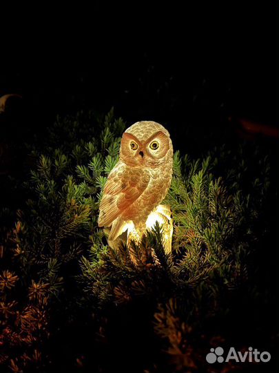 Фонарь садовый сова на солнечной батарее