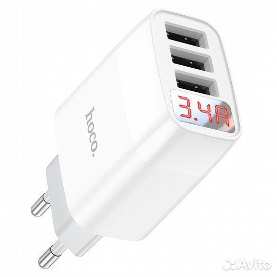 Блок питания сетевой 3 USB Hoco 3.4A