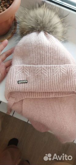 Комплект шапка и шарф для девочки 52-54