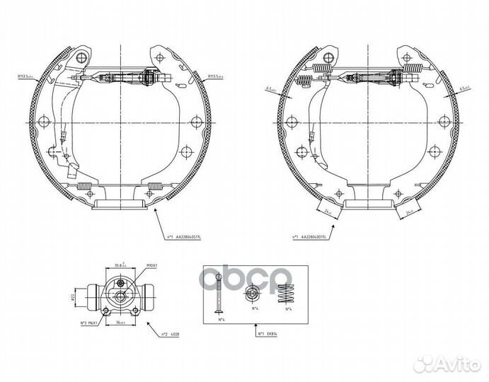 Колодки барабанные Nissan Primera Renault Kango