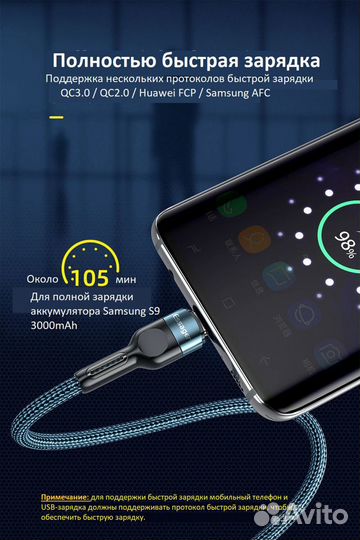 Кабель USB-C для быстрой зарядки и передачи данных