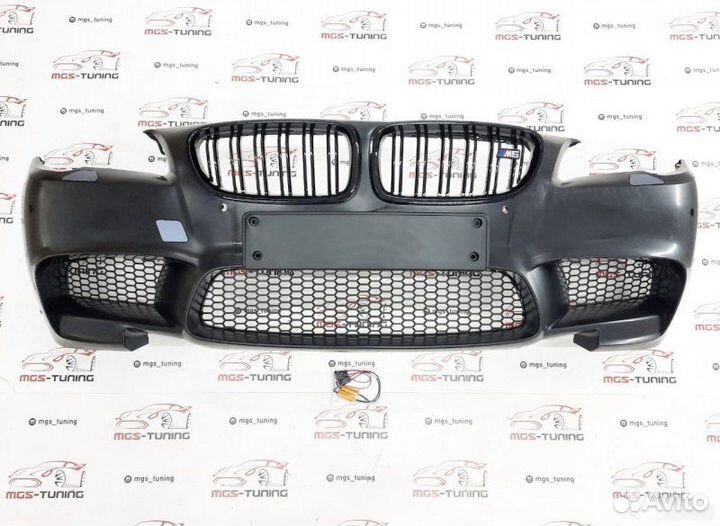 Передний бампер + ноздри в стиле М5 на BMW 5 F10